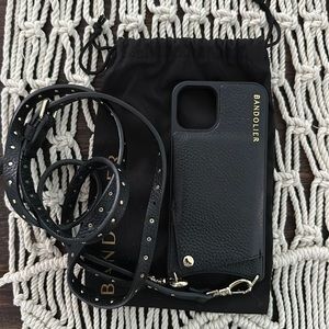 Bandolier Leather Black/Gold IPhone 11 PRO case and crossbody str…